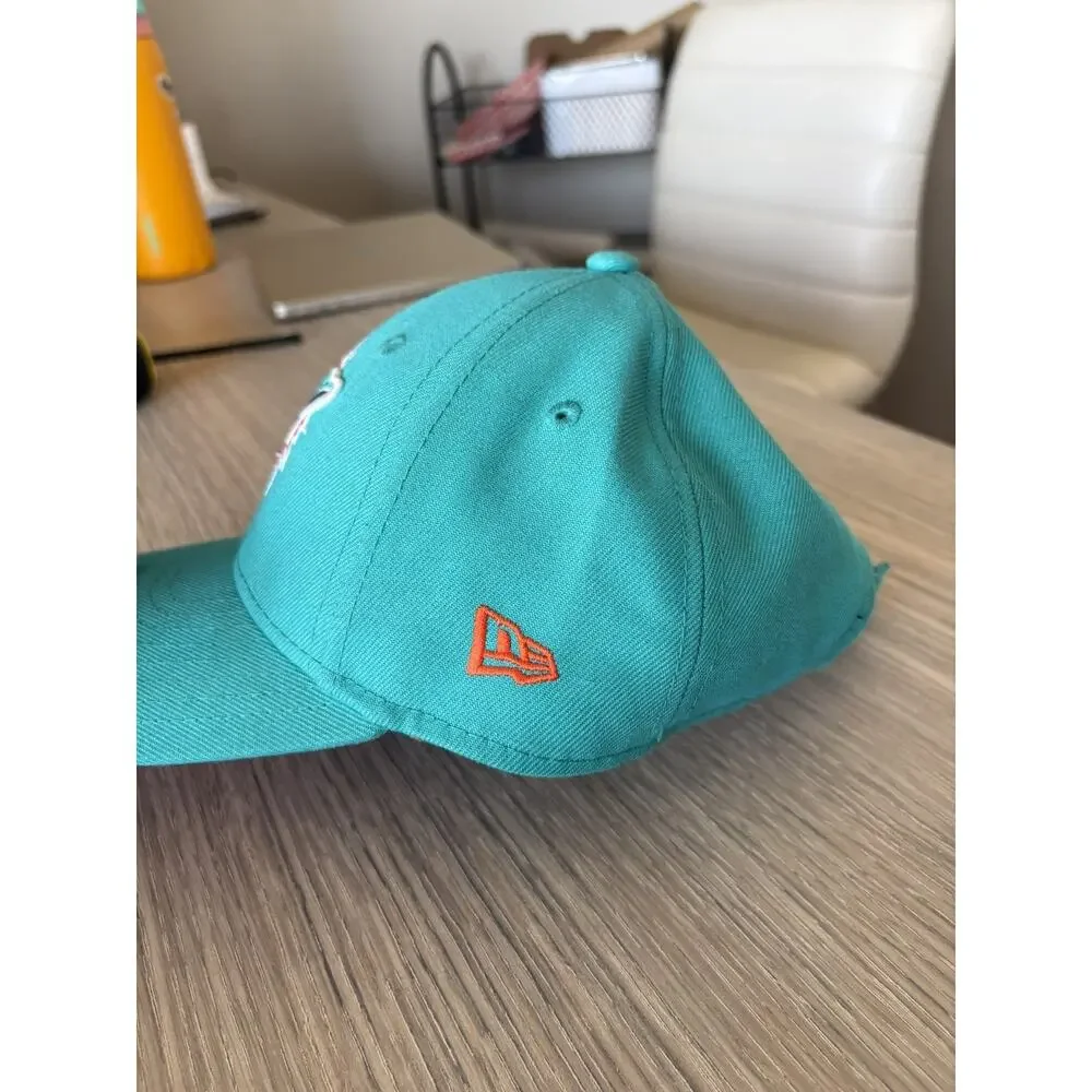 NFL Miami Dolphins Kids Adjustable Hat Aqua Teal Orange Embroidered Logo Cap